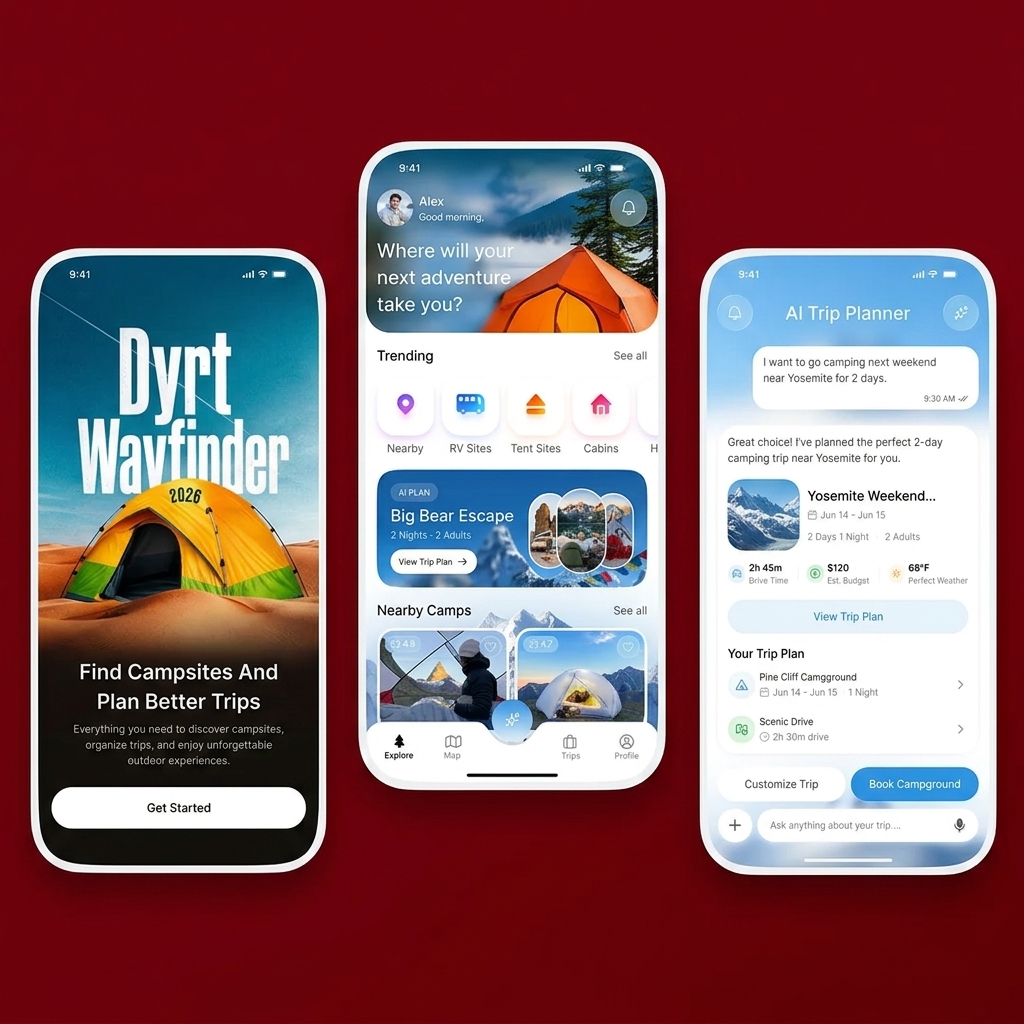 Dyrt Wayfinder — UI/UX Design & Trip Planner